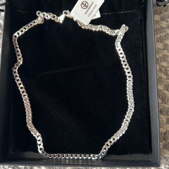 NWT Giani Bernini Flat Curb Link Chain Necklace 18" in Sterling Silver - Picture 7 of 8